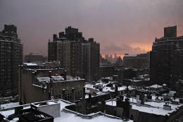 NYC Snow Storm Sunset